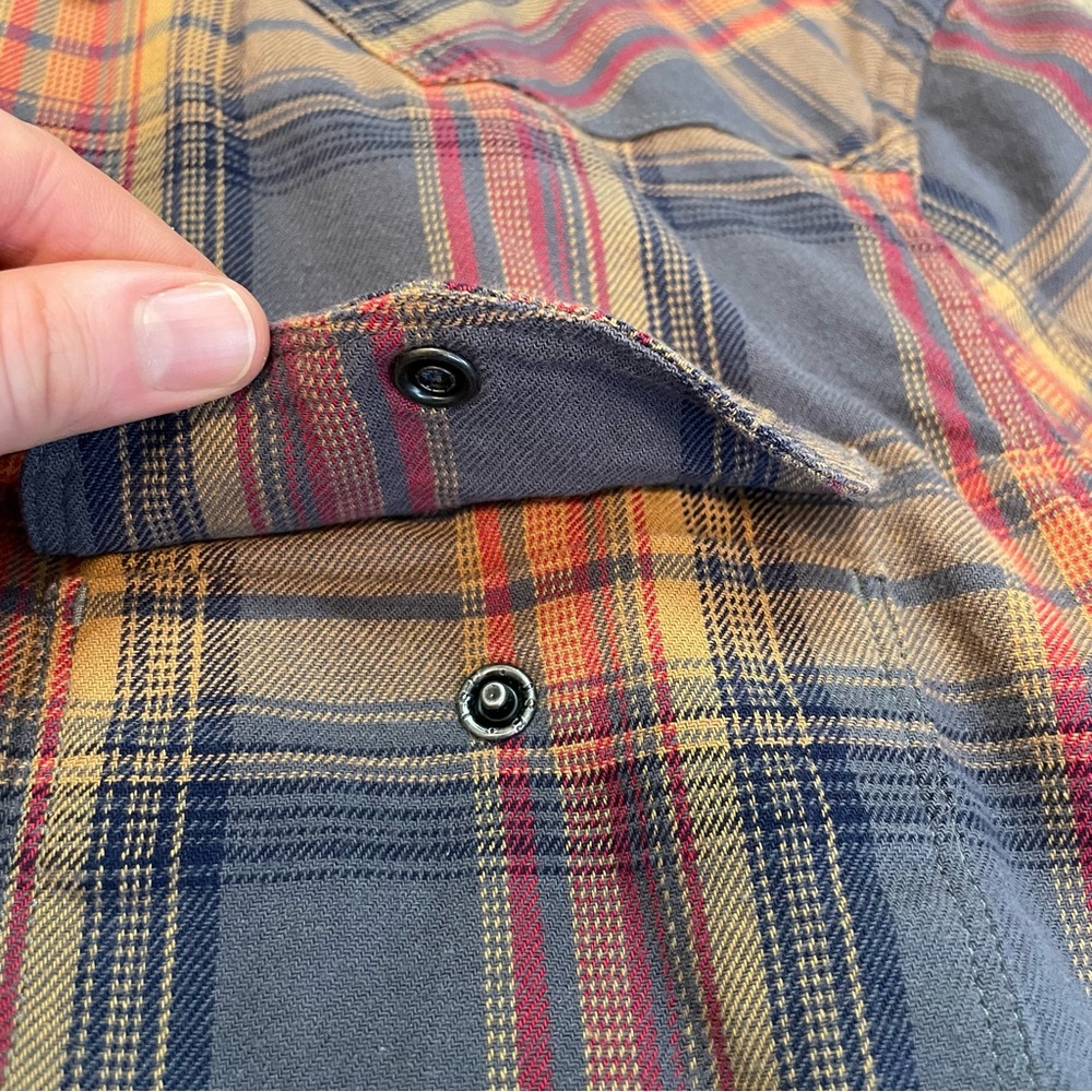 LUCKY BRAND Mens Shirt Large Snap Long-Sleeve Saturday Stretch Western Plaid - Picture 7 of 16